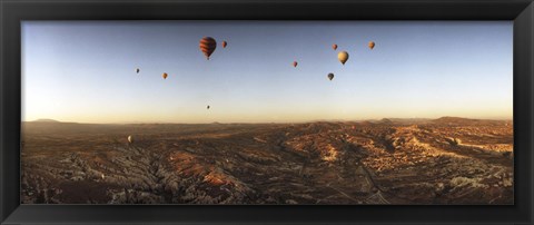 Framed Hot air balloons in the sky over Cappadocia, Central Anatolia Region, Turkey Print