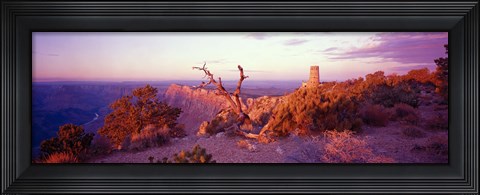 Framed Rock formations with a river, Desert View Watchtower, Desert Point, Grand Canyon National Park, Arizona Print