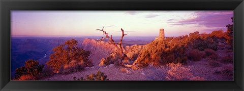 Framed Rock formations with a river, Desert View Watchtower, Desert Point, Grand Canyon National Park, Arizona Print