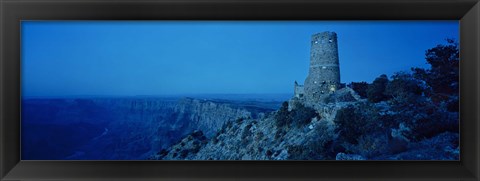 Framed Desert View Watchtower in Blue, Desert Point, Grand Canyon National Park, Arizona Print