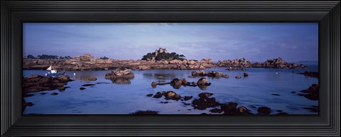 Framed Costaeres Castle, Cote de Granit Rose, Ploumanach, Perros-Guirec, Cotes-D&#39;Armor, Brittany, France Print