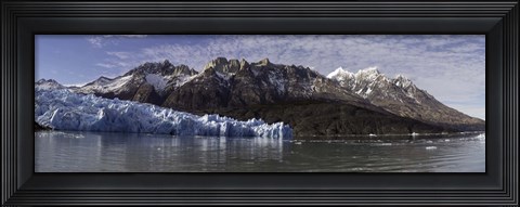 Framed Lago Grey and Grey Glacier with Paine Massif, Torres Del Paine National Park, Magallanes Region, Patagonia, Chile Print