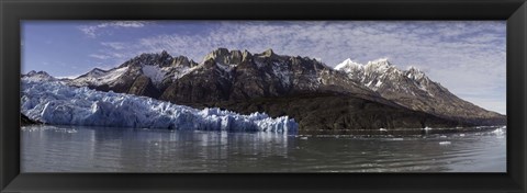 Framed Lago Grey and Grey Glacier with Paine Massif, Torres Del Paine National Park, Magallanes Region, Patagonia, Chile Print