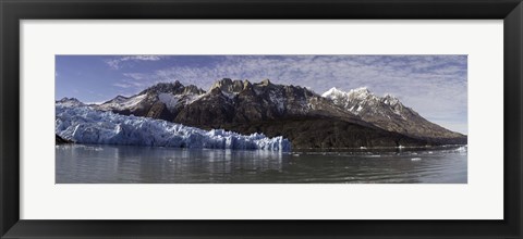 Framed Lago Grey and Grey Glacier with Paine Massif, Torres Del Paine National Park, Magallanes Region, Patagonia, Chile Print