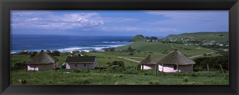 Framed Thatched Rondawel huts, Hole in the Wall, Coffee Bay, Transkei, Wild Coast, Eastern Cape Province, Republic of South Africa Print