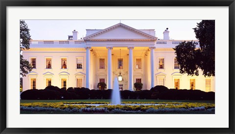 Framed USA, Washington DC, White House, twilight Print