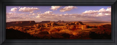 Framed Monument Valley Under Cloudy Sky Print