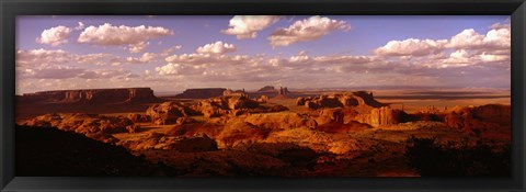 Framed Monument Valley Under Cloudy Sky Print