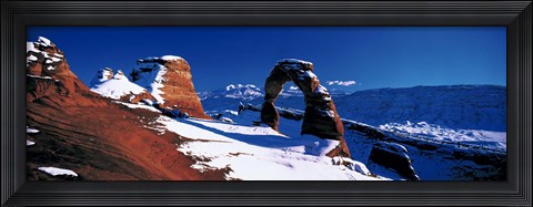 Framed USA, Utah, Delicate Arch, winter Print