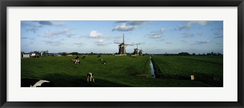 Framed Windmills, Netherlands Print