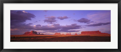 Framed Monument Valley with Purple Sky, Arizona Print