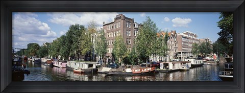 Framed Netherlands, Amsterdam, intersecting channels Print
