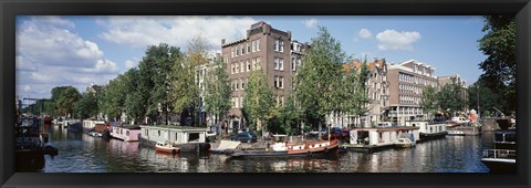 Framed Netherlands, Amsterdam, intersecting channels Print