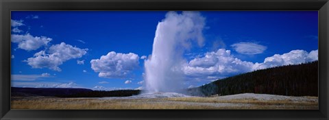 Framed Old Faithful, Yellowstone National Park, Wyoming, USA Print