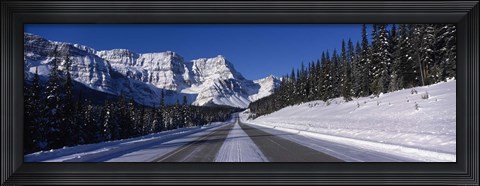 Framed Canada, Alberta, Banff National Park, road, winter Print