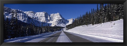 Framed Canada, Alberta, Banff National Park, road, winter Print
