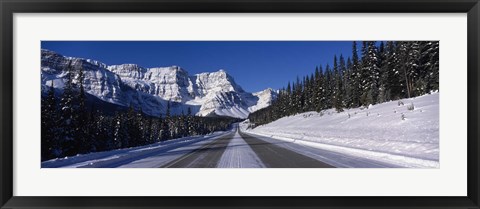 Framed Canada, Alberta, Banff National Park, road, winter Print