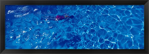 Framed Woman in swimming pool Print