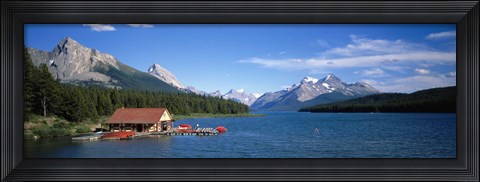 Framed Canada, Alberta, Maligne Lake Print