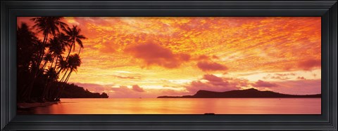 Framed Sunset, Huahine Island, Tahiti Print