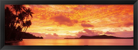 Framed Sunset, Huahine Island, Tahiti Print