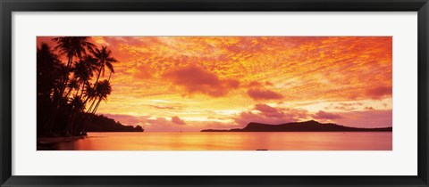 Framed Sunset, Huahine Island, Tahiti Print