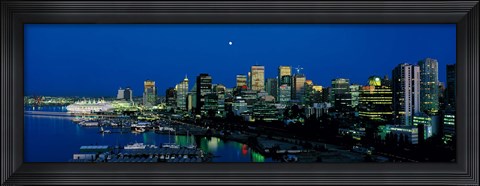 Framed Evening skyline Vancouver British Columbia Canada Print