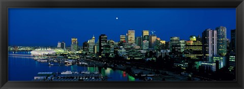 Framed Evening skyline Vancouver British Columbia Canada Print