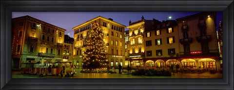 Framed Low Angle View Of Buildings, Piazza Della Riforma, Lugano, Switzerland Print