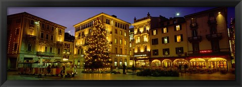 Framed Low Angle View Of Buildings, Piazza Della Riforma, Lugano, Switzerland Print