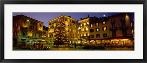 Framed Low Angle View Of Buildings, Piazza Della Riforma, Lugano, Switzerland Print