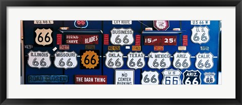 Framed Route 66 Sign Collection Print