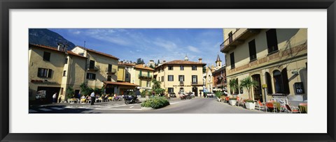 Framed Tourists Sitting At An Outdoor Cafe, Menaggio, Italy Print