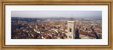 Framed Aerial view of a city, Florence, Tuscany, Italy Print