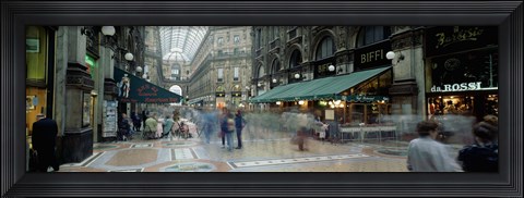 Framed Large group of people on the street, Milan, Italy Print