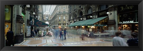 Framed Large group of people on the street, Milan, Italy Print