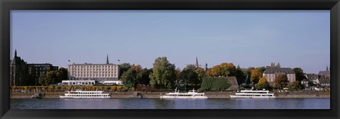 Framed Tour Boat In The River, Rhine River, Bonn, Germany Print