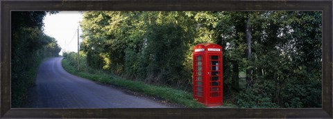 Framed Phone Booth, Worcestershire, England, United Kingdom Print