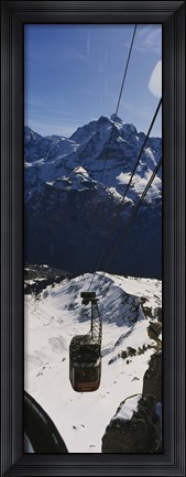 Framed High angle view of an overhead cable car, Jungfrau, Bernese Oberland, Swiss Alps, Switzerland Print