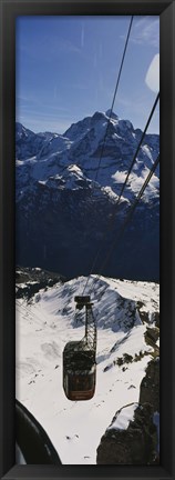 Framed High angle view of an overhead cable car, Jungfrau, Bernese Oberland, Swiss Alps, Switzerland Print