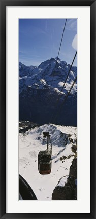 Framed High angle view of an overhead cable car, Jungfrau, Bernese Oberland, Swiss Alps, Switzerland Print