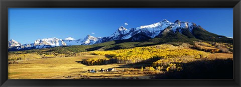 Framed USA, Colorado, Ridgeway, Last Dollar Ranch, autumn Print