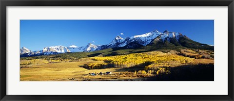 Framed USA, Colorado, Ridgeway, Last Dollar Ranch, autumn Print