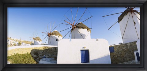 Framed Traditional windmill in a village, Mykonos, Greece Print