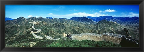 Framed Fortified wall on a mountain, Great Wall Of China, Beijing, China Print