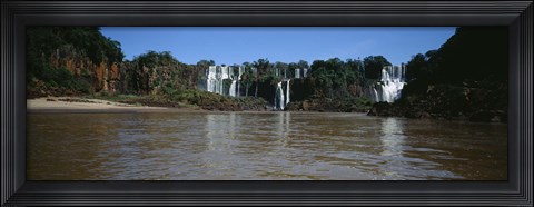 Framed Waterfall in a forest, Iguacu Falls, Iguacu National Park, Argentina Print