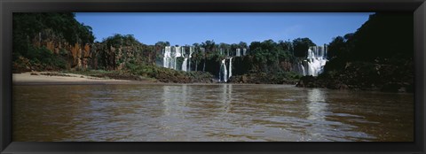 Framed Waterfall in a forest, Iguacu Falls, Iguacu National Park, Argentina Print