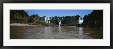 Framed Waterfall in a forest, Iguacu Falls, Iguacu National Park, Argentina Print