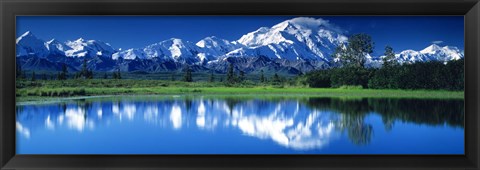 Framed Mt McKinley and Wonder Lake Denali National Park AK Print