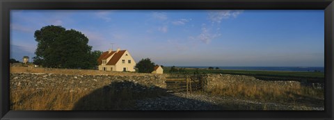 Framed Detached house near the ocean, Faro, Sweden Print